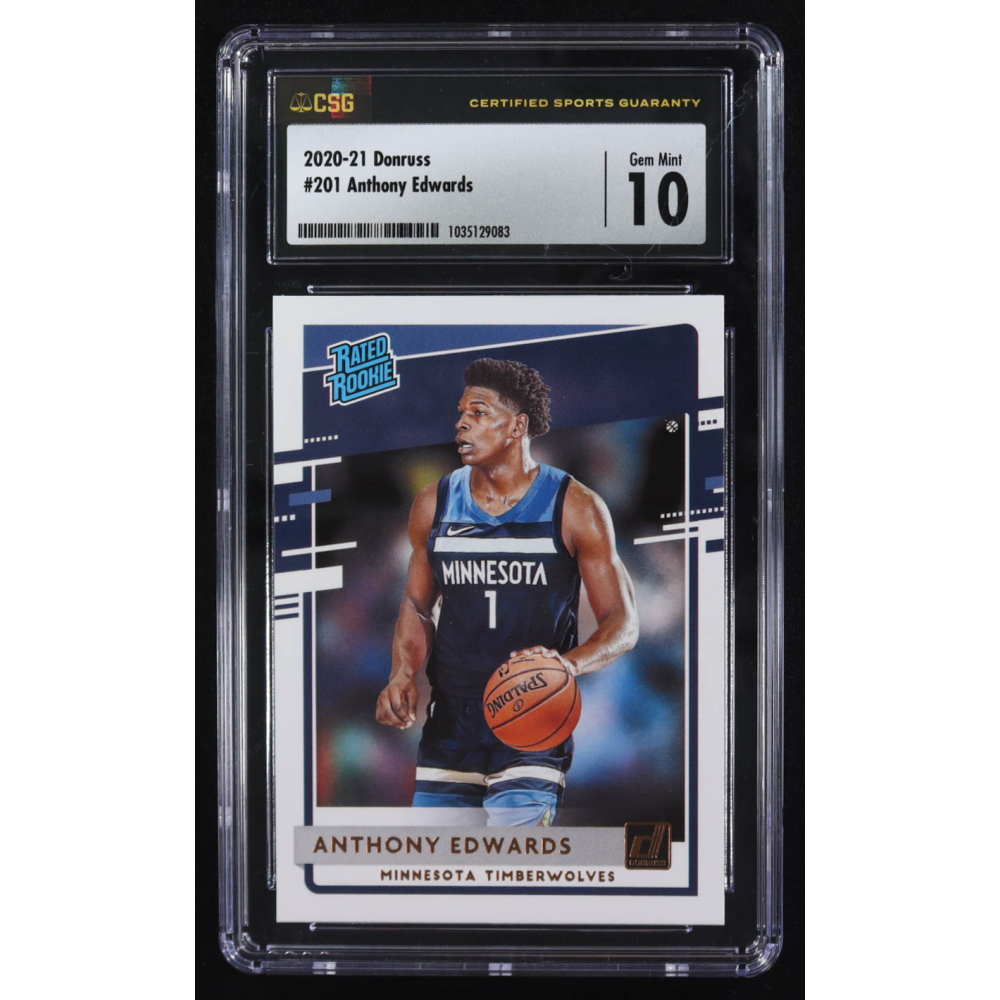 Anthony Edwards 2020-21 Panini Donruss RR #201 RC (CSG 10) at PristineAuction.com