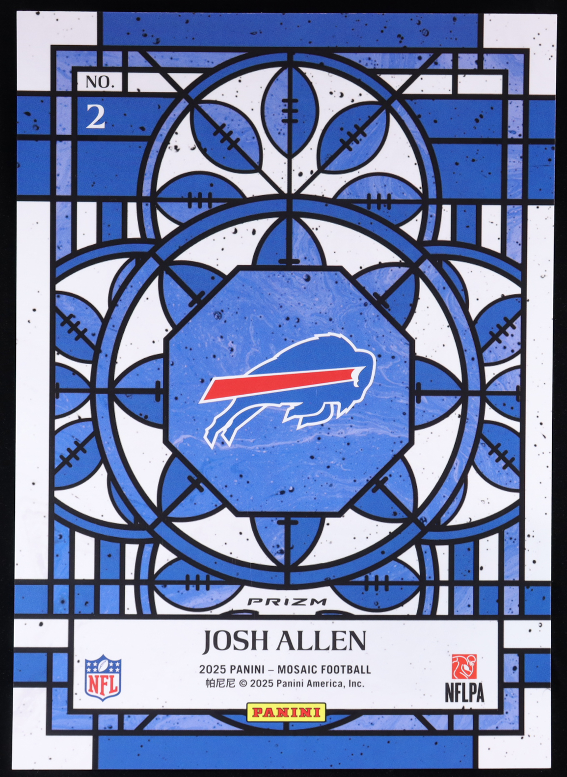 Josh Allen 2025 Panini Mosaic Stained Glass Oversized #2 at PristineAuction.com Josh Allen 2025 Panini Mosaic Stained Glass Oversized #2 at PristineAuction.com