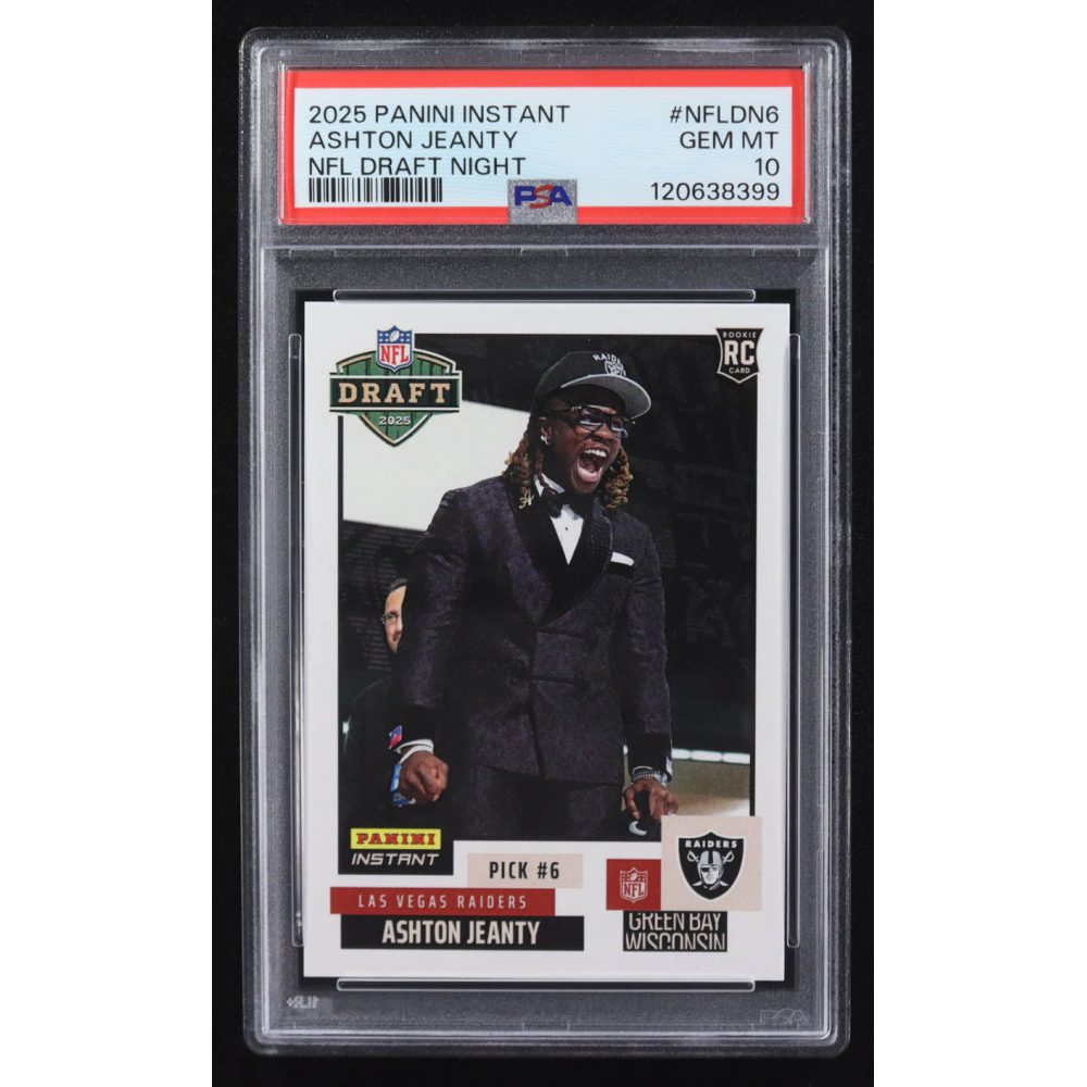 Ashton Jeanty 2025 Panini Instant NFL Draft Night #NFLDN-6 RC #1/5681 (PSA 10) at PristineAuction.com