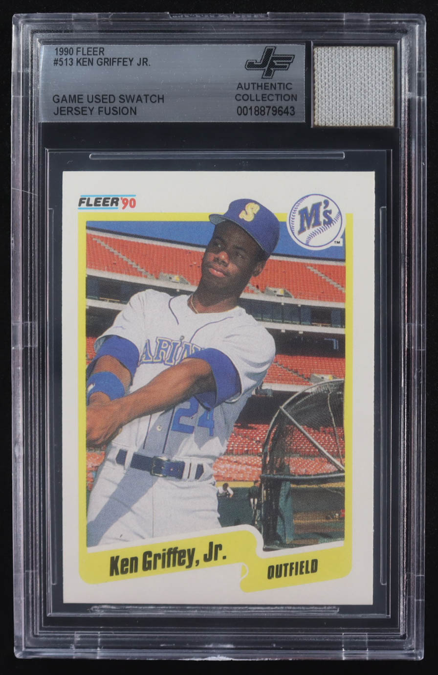 Ken Griffey Jr. 1990 Fleer #513 With Game-Used Swatch (BGS) at PristineAuction.com Ken Griffey Jr. 1990 Fleer #513 With Game-Used Swatch (BGS) at PristineAuction.com