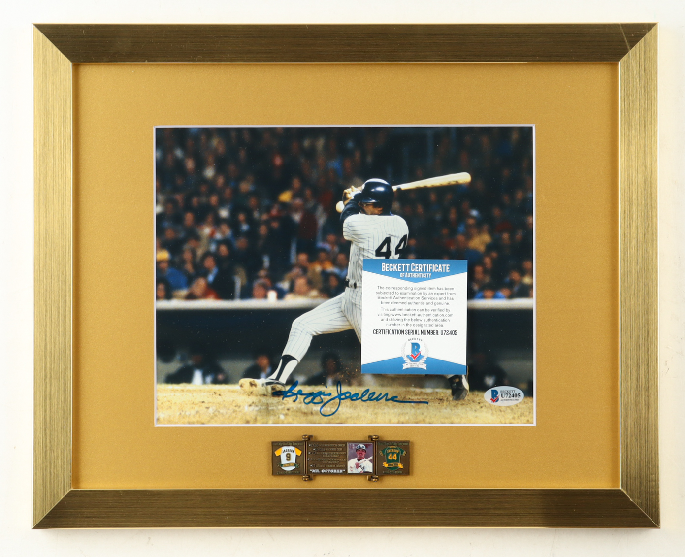 Reggie Jackson Signed Yankees Custom Framed Photo Display With Hall of Fame Pin (Beckett) at PristineAuction.com Reggie Jackson Signed Yankees Custom Framed Photo Display With Hall of Fame Pin (Beckett) at PristineAuction.com