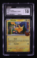 Pikachu 2024 Pokemon TCG Scarlet & Violet Paldean Fates Promos #018 Cosmos Holo Stamp (CGC 10) at PristineAuction.com