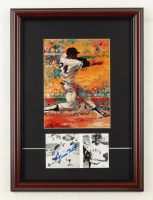 Willie Mays Signed Giants Custom Framed Photo Display with Leroy Neiman Art Print (JSA) at PristineAuction.com