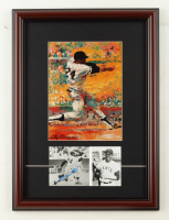 Willie Mays Signed Giants Custom Framed Photo Display with Leroy Neiman Art Print (JSA) at PristineAuction.com