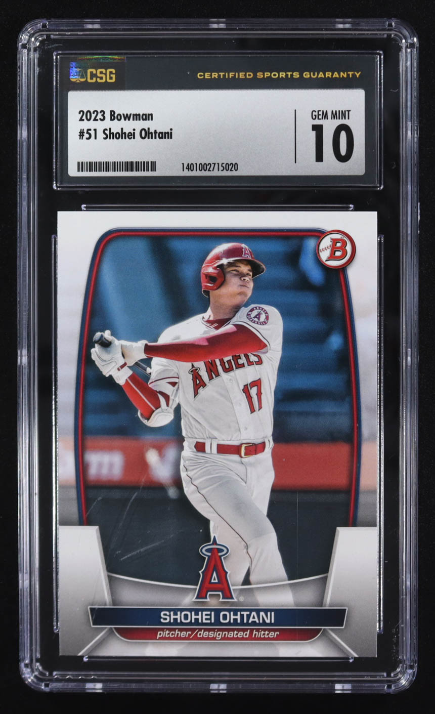 Shohei Ohtani 2023 Bowman #51 (CSG 10) at PristineAuction.com Shohei Ohtani 2023 Bowman #51 (CSG 10) at PristineAuction.com
