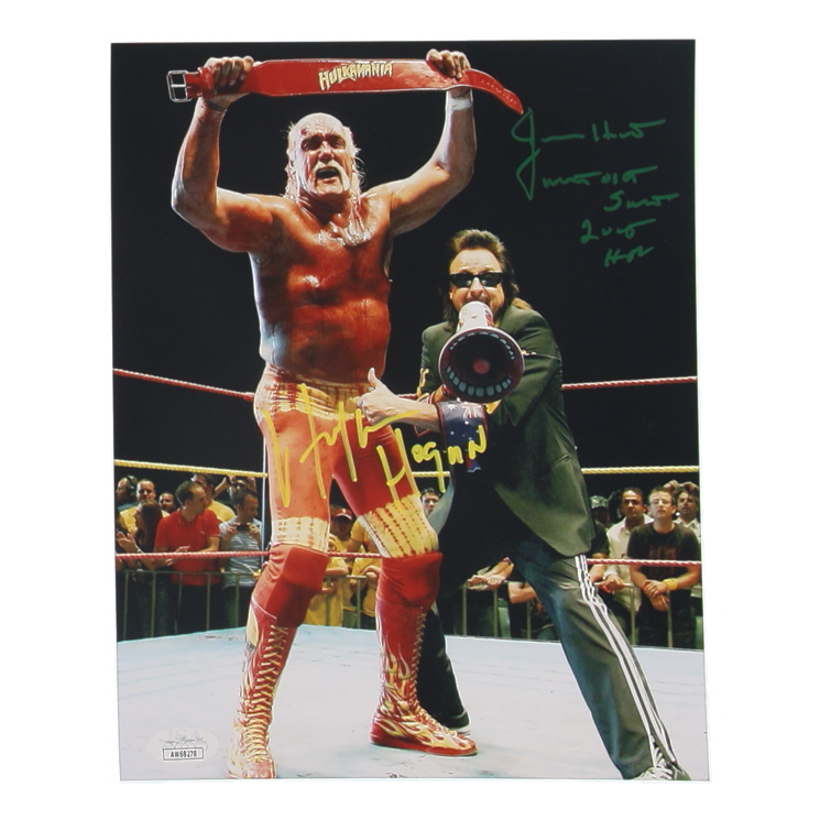 Hulk Hogan & Jimmy Hart Signed WWE 8x10 Photo Inscribed "Mouth of the South" & "2005 HOF" (JSA) at PristineAuction.com Hulk Hogan & Jimmy Hart Signed WWE 8x10 Photo Inscribed "Mouth of the South" & "2005 HOF" (JSA) at PristineAuction.com