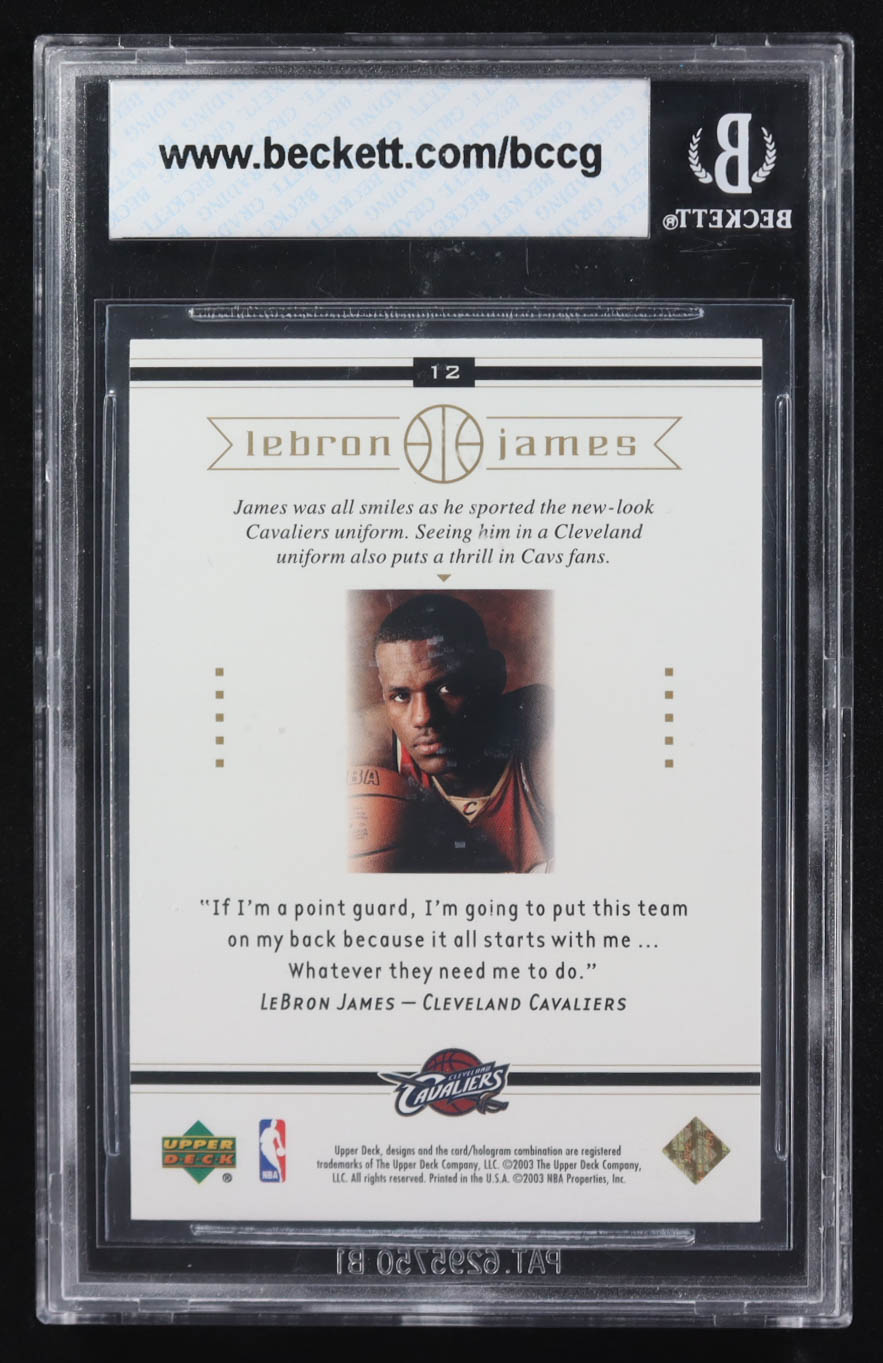 Lebron James 2003 Upper Deck Box Set #12 (BCCG 10) at PristineAuction.com Lebron James 2003 Upper Deck Box Set #12 (BCCG 10) at PristineAuction.com