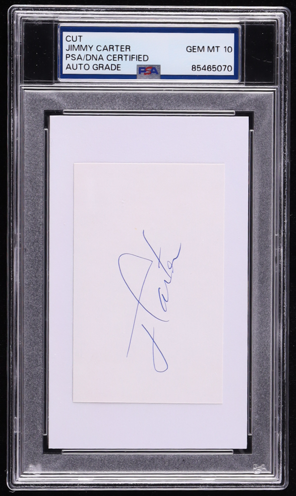 Jimmy Carter Signed Index Card (PSA Auto GEM MT 10) at PristineAuction.com Jimmy Carter Signed Index Card (PSA Auto GEM MT 10) at PristineAuction.com