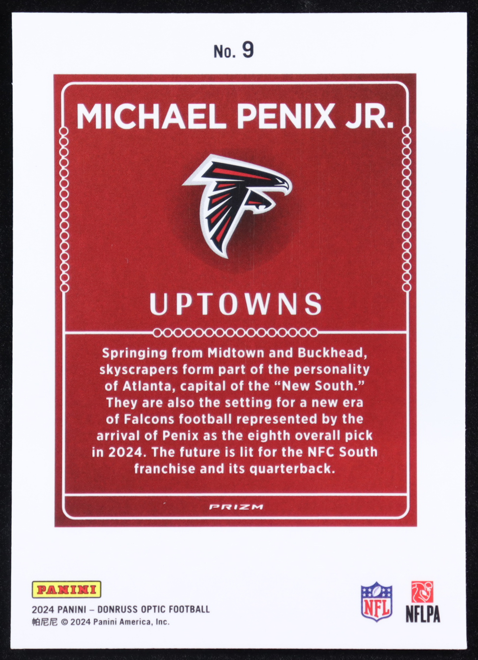 Michael Penix Jr. 2024 Donruss Optic Uptowns #9 RC at PristineAuction.com Michael Penix Jr. 2024 Donruss Optic Uptowns #9 RC at PristineAuction.com