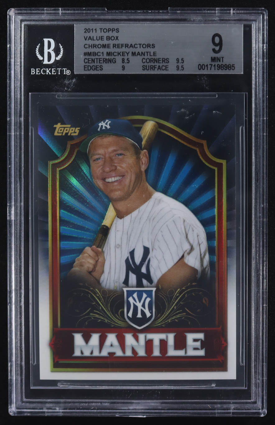 Mickey Mantle 2011 Topps Value Box Chrome Refractors #MBC1 (BGS 9) at PristineAuction.com Mickey Mantle 2011 Topps Value Box Chrome Refractors #MBC1 (BGS 9) at PristineAuction.com