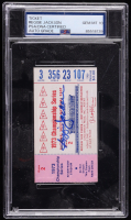 Reggie Jackson Signed 1973 Original ALCS Game Ticket (PSA Auto Gem MT 10) at PristineAuction.com