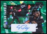 Shedeur Sanders 2024 Leaf Fields Of Fury Autographs Green Cracked Ice #FFASS1 #1/1 at PristineAuction.com