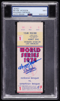 Reggie Jackson Signed 1974 Original World Series Game Ticket (PSA Auto 7) at PristineAuction.com