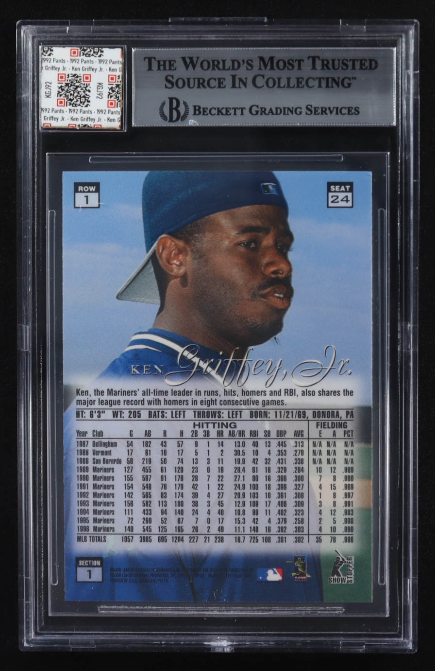 Ken Griffey Jr. 1997 Flair Showcase Row 1 #24 With Game-Used Swatch (BGS) at PristineAuction.com Ken Griffey Jr. 1997 Flair Showcase Row 1 #24 With Game-Used Swatch (BGS) at PristineAuction.com