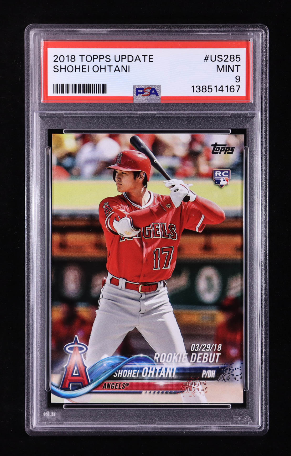 Shohei Ohtani 2018 Topps Update #US285 RD RC (PSA 9) at PristineAuction.com Shohei Ohtani 2018 Topps Update #US285 RD RC (PSA 9) at PristineAuction.com
