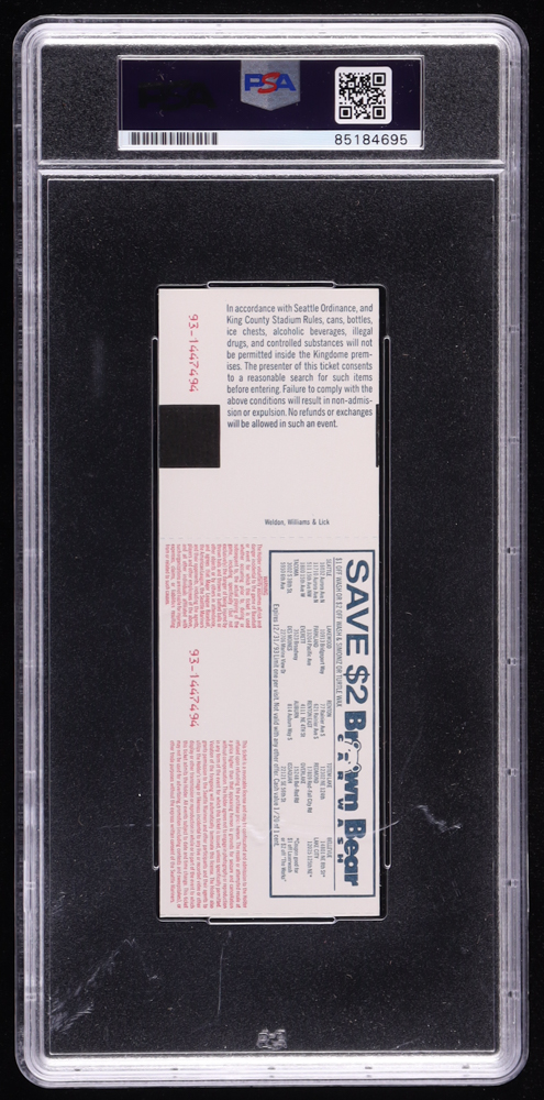 Nolan Ryan Signed 1993 Original Game Ticket (PSA Auto Gem MT 10) at PristineAuction.com Nolan Ryan Signed 1993 Original Game Ticket (PSA Auto Gem MT 10) at PristineAuction.com
