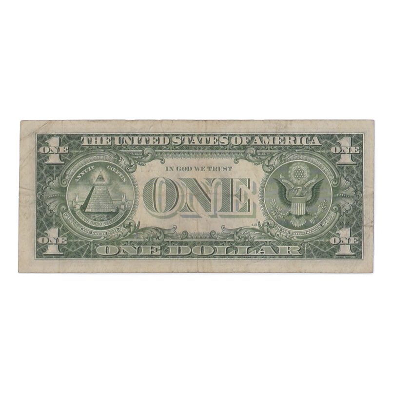 1957-B U.S. $1 Silver Certificate, Blue Seal - Fr.1621 Signed: Granahan / Dillon at PristineAuction.com 1957-B U.S. $1 Silver Certificate, Blue Seal - Fr.1621 Signed: Granahan / Dillon at PristineAuction.com