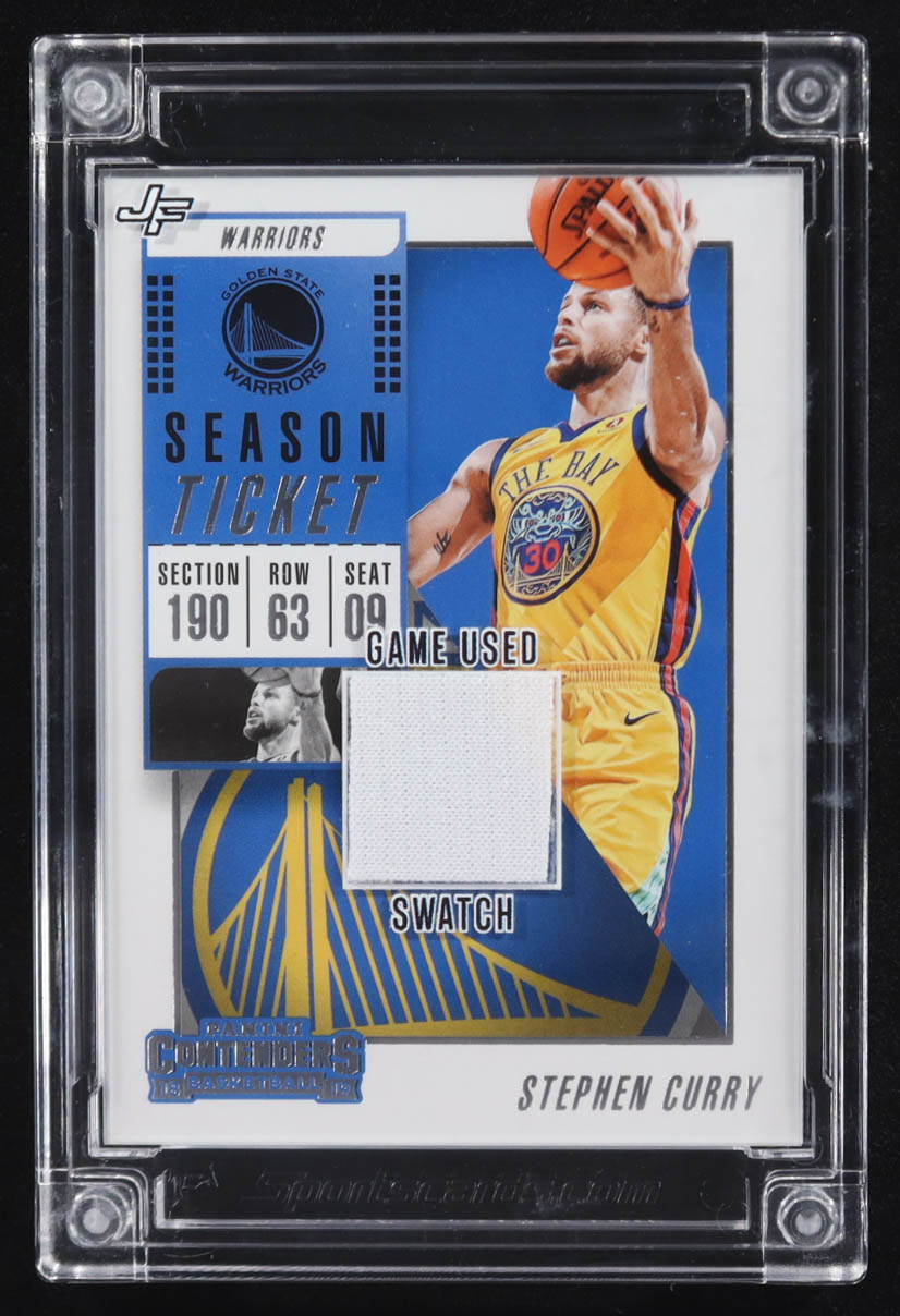 Steph Curry 2022-23 Jersey Fusion Basketball Edition Season Ticket Game-Used Swatch #SC15 at PristineAuction.com Steph Curry 2022-23 Jersey Fusion Basketball Edition Season Ticket Game-Used Swatch #SC15 at PristineAuction.com