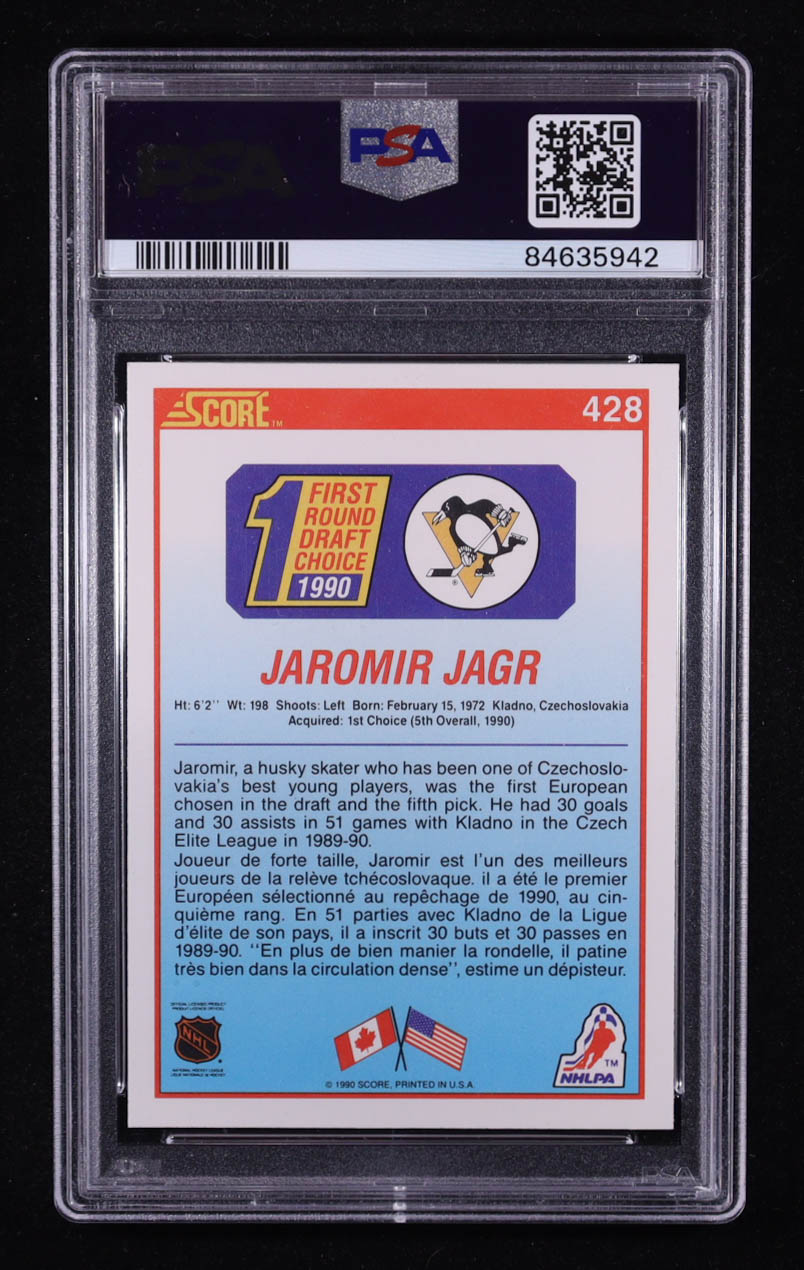 Jaromir Jagr 1990-91 Score Canadian #428 RC (PSA 10) at PristineAuction.com Jaromir Jagr 1990-91 Score Canadian #428 RC (PSA 10) at PristineAuction.com
