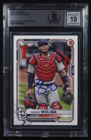 Yadier Molina Signed 2021 Bowman #42 (BGS) at PristineAuction.com