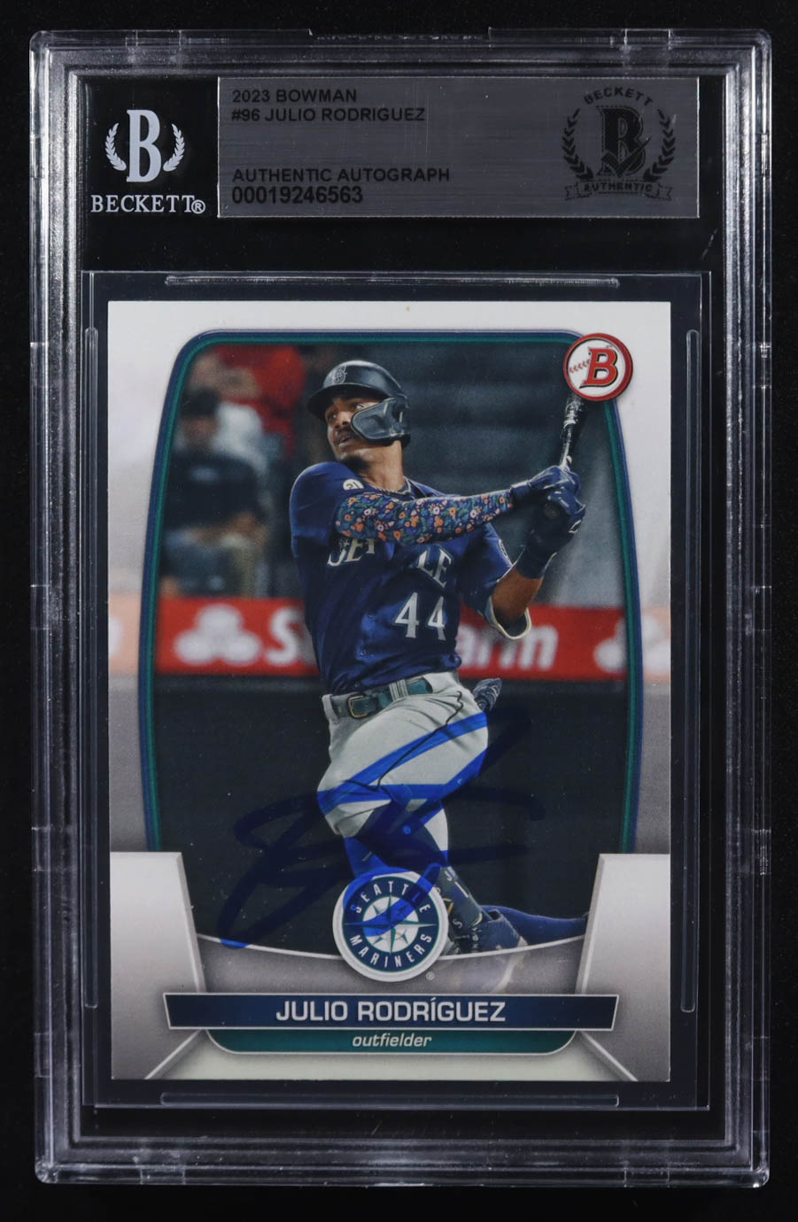 Julio Rodriguez Signed 2023 Bowman #96 (BGS) at PristineAuction.com Julio Rodriguez Signed 2023 Bowman #96 (BGS) at PristineAuction.com