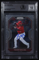 Yadier Molina Signed 2021 Panini Prizm #223 (BGS) at PristineAuction.com