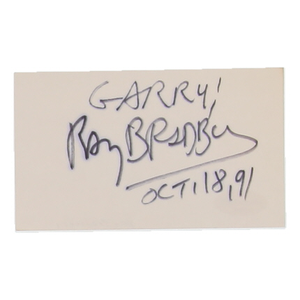 Ray Bradbury Signed 3x5 Index Card Inscribed "Garry! Oct. 18, 91" (ACOA) at PristineAuction.com Ray Bradbury Signed 3x5 Index Card Inscribed "Garry! Oct. 18, 91" (ACOA) at PristineAuction.com