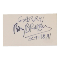 Ray Bradbury Signed 3x5 Index Card Inscribed "Garry! Oct. 18, 91" (ACOA) at PristineAuction.com