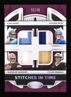 Cam Ward / Jaxson Dart / Shedeur Sanders / Tyler Shough 2025 Panini Certified Stitches In Time #SITQ-QB RC #15/40 at PristineAuction.com