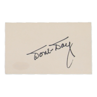 Doris Day Signed 3x5 Index Card (ACOA) at PristineAuction.com