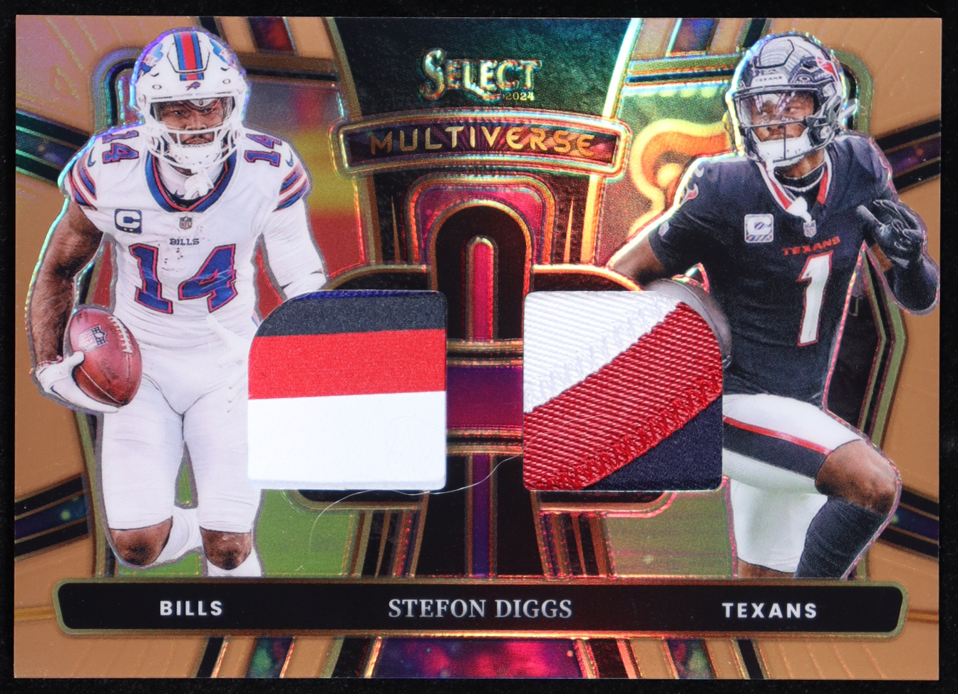 Stefon Diggs 2024 Select Multiverse Dual Jerseys Prizm Copper #18 #08/49 at PristineAuction.com Stefon Diggs 2024 Select Multiverse Dual Jerseys Prizm Copper #18 #08/49 at PristineAuction.com