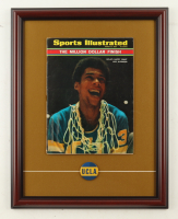 Custom Framed Lew Alcindor UCLA "Sports Illustrated" Magazine Display with Vintage UCLA Basketball Pin at PristineAuction.com