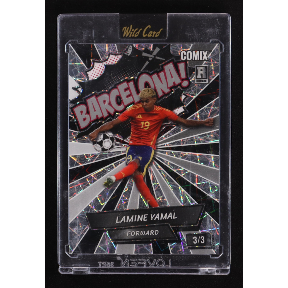 Lamine Yamal 2024 Wild Card Comix White Lazer Barcelona! #ACBLB-LY07 #3/3 RC at PristineAuction.com