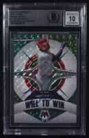 Yadier Molina Signed 2022 Panini Mosaic Will to Win Mosaic Green #1 (BGS) at PristineAuction.com