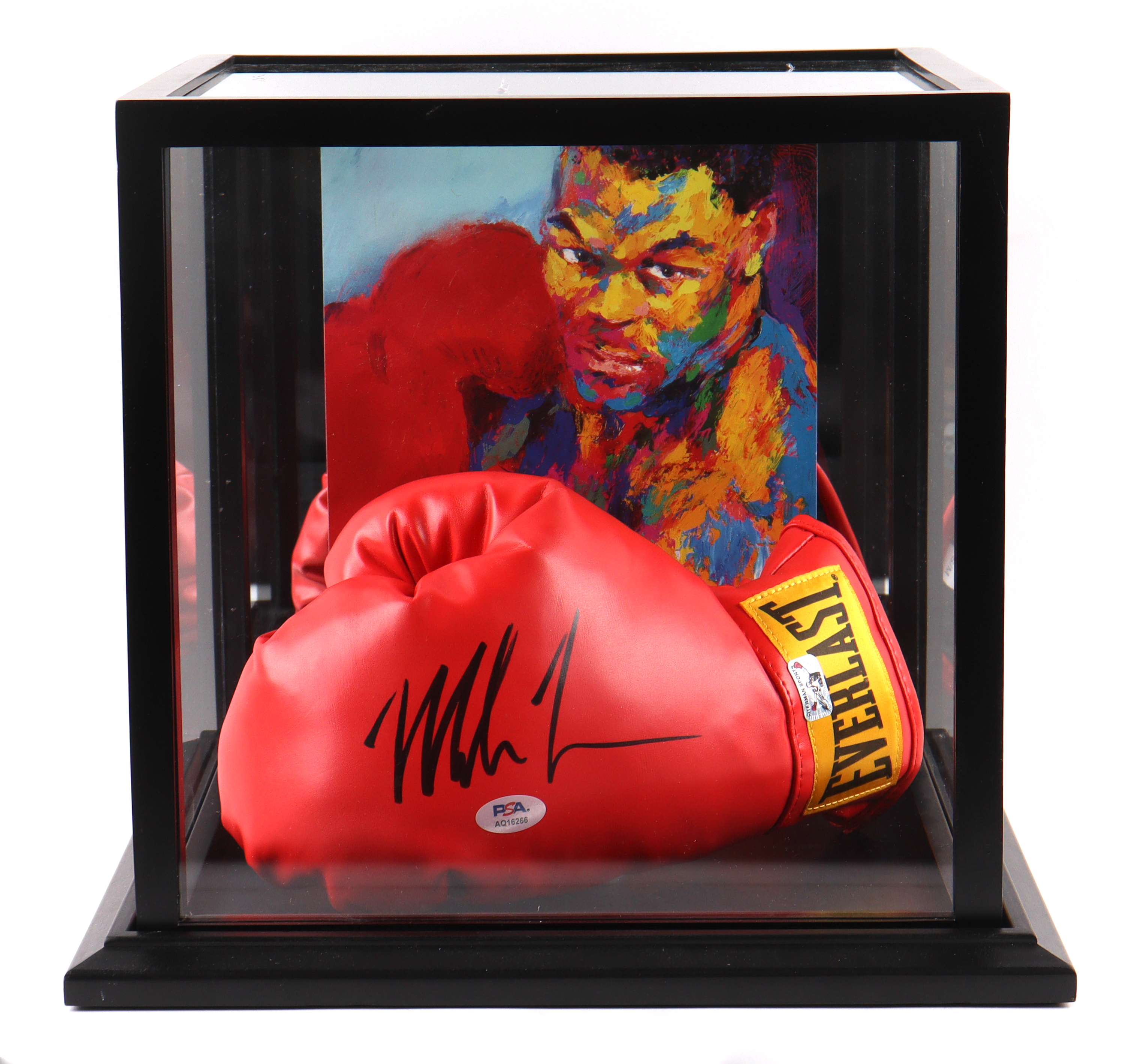 Mike Tyson Signed Everlast Boxing Glove with Leroy Neiman Art Print Display Case (PSA & Tyson) at PristineAuction.com Mike Tyson Signed Everlast Boxing Glove with Leroy Neiman Art Print Display Case (PSA & Tyson) at PristineAuction.com