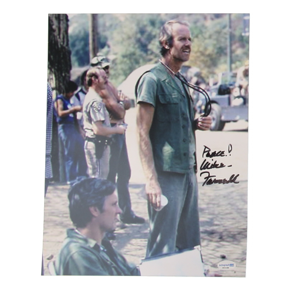 Mike Farrell Signed "M*A*S*H* " 11x14 Photo Inscribed "Peace!" (AutographCOA) at PristineAuction.com