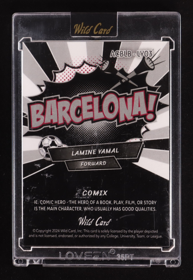 Lamine Yamal 2024 Wild Card Comix Silver Barcelona! #ACBLB-LY03 #1/5 RC at PristineAuction.com Lamine Yamal 2024 Wild Card Comix Silver Barcelona! #ACBLB-LY03 #1/5 RC at PristineAuction.com
