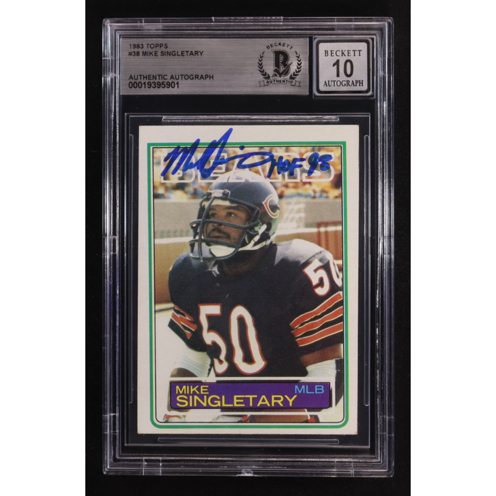 Mike Singletary Signed 1983 Topps Inscribed "HOF 98" #38 RC (BGS | Autograph Graded BGS 10) at PristineAuction.com