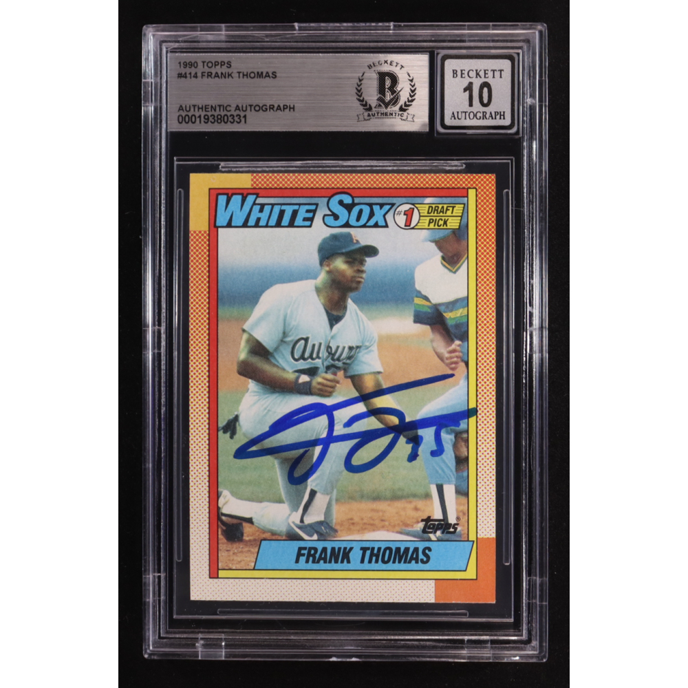 Frank Thomas Signed 1990 Topps #414 RC (BGS | Autograph Graded BGS 10) at PristineAuction.com