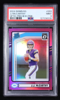 JJ McCarthy 2024 Donruss Optic Rated Rookies Preview Pink #303 RC (PSA 9) at PristineAuction.com
