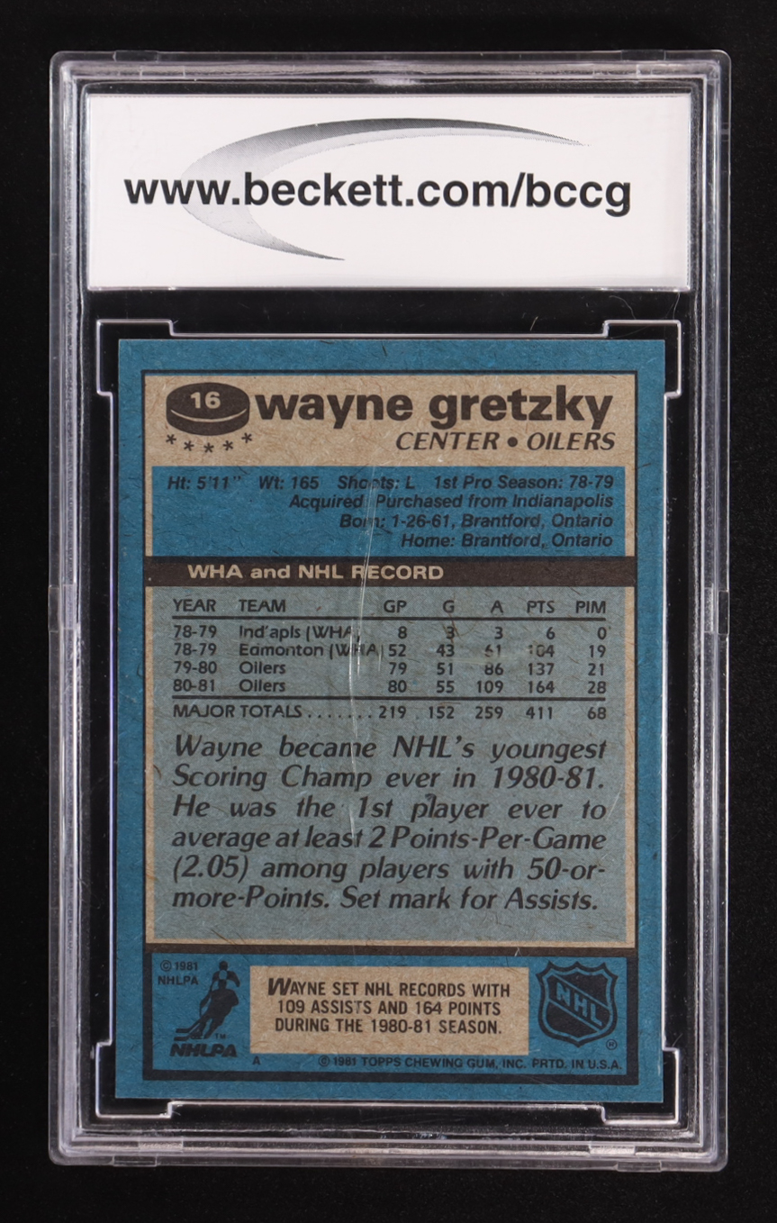 Wayne Gretzky 1981-82 Topps #16 (BCCG 10) at PristineAuction.com Wayne Gretzky 1981-82 Topps #16 (BCCG 10) at PristineAuction.com