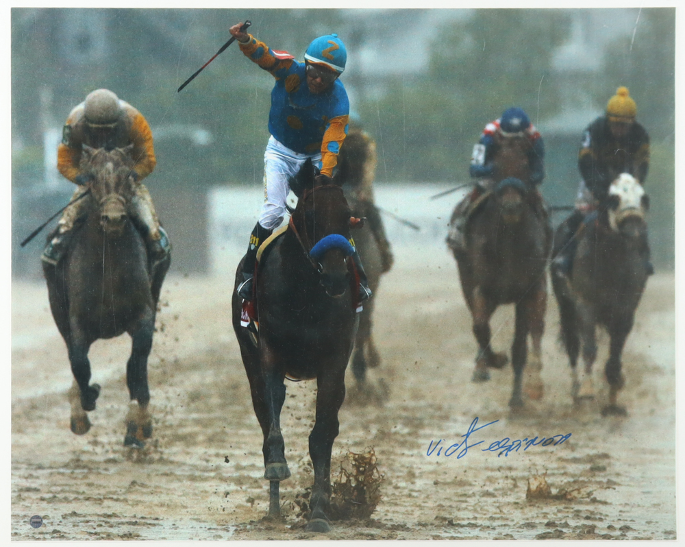 Victor Espinoza Signed 140th Preakness Stakes 16x20 Photo (Steiner) at PristineAuction.com Victor Espinoza Signed 140th Preakness Stakes 16x20 Photo (Steiner) at PristineAuction.com