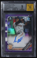 Alexander Canario 2019 Bowman Chrome Prospect Autographs Purple Refractors #CPAAC RC #193/250 (BGS 9 | Autograph Graded BGS 10) at PristineAuction.com
