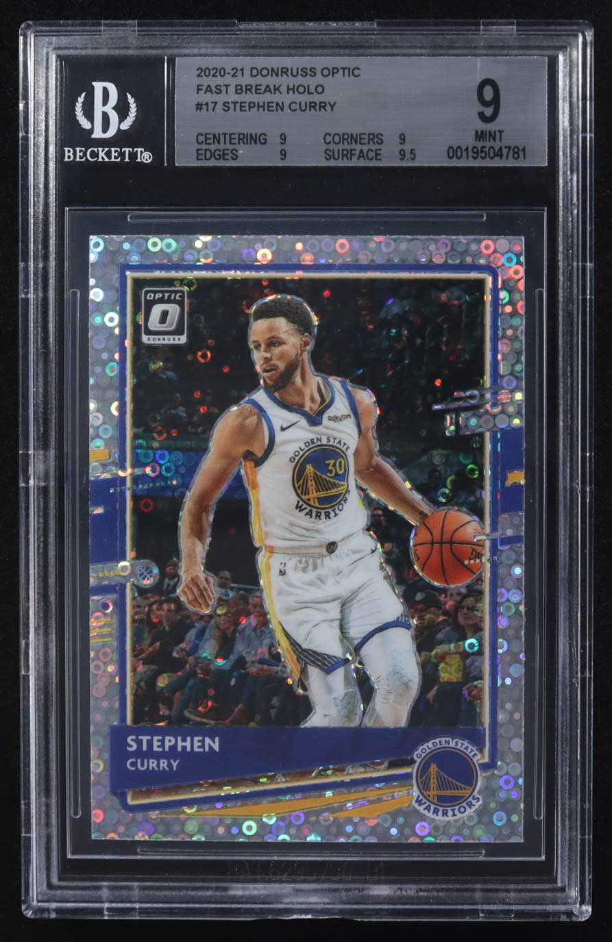 Stephen Curry 2020-21 Panini Donruss Optic Fast Break Holo #17 (BGS 9) at PristineAuction.com Stephen Curry 2020-21 Panini Donruss Optic Fast Break Holo #17 (BGS 9) at PristineAuction.com