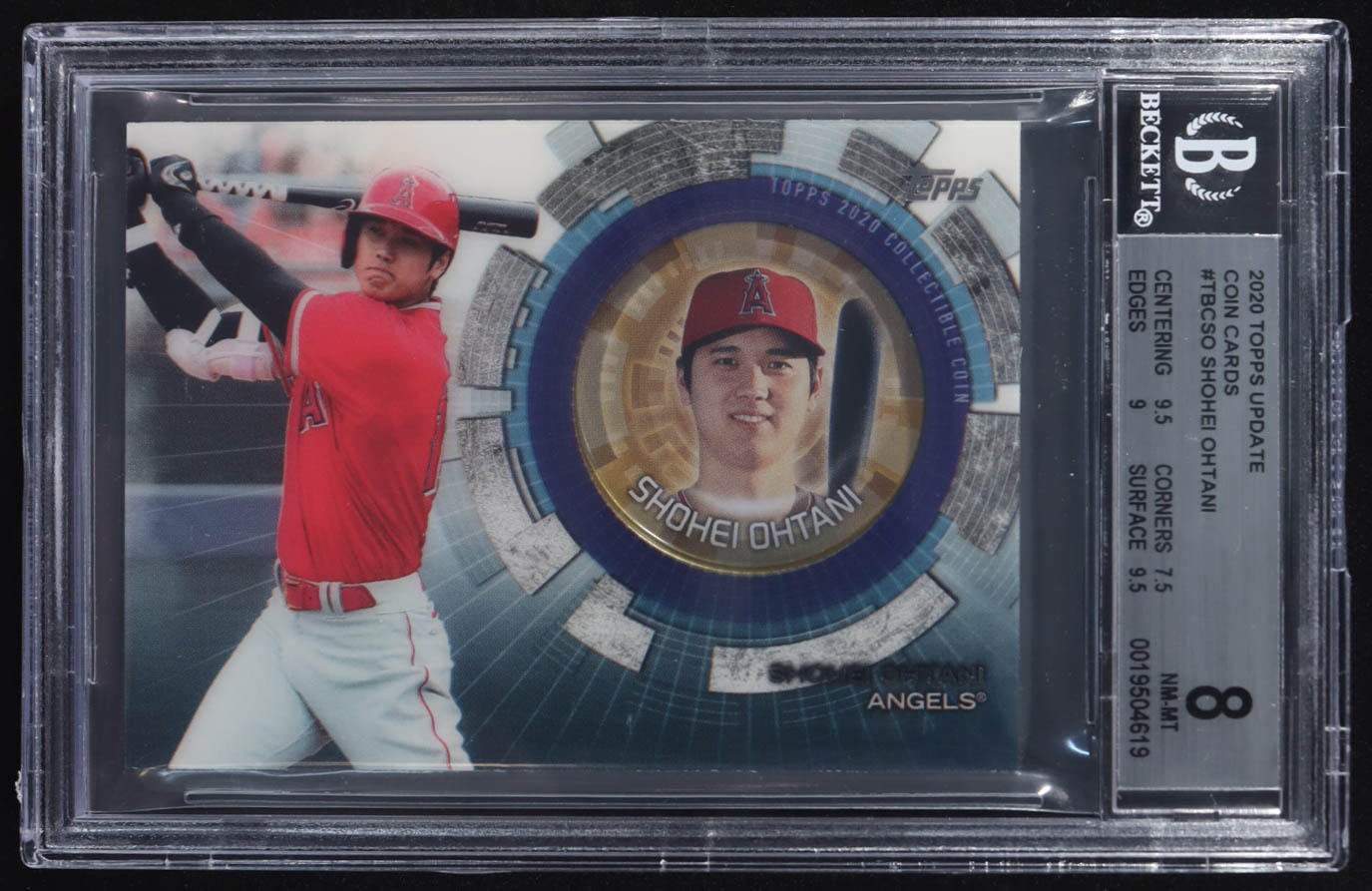 Shohei Ohtani 2020 Topps Update Coin Cards #TBC-SO (BGS 8) at PristineAuction.com Shohei Ohtani 2020 Topps Update Coin Cards #TBC-SO (BGS 8) at PristineAuction.com