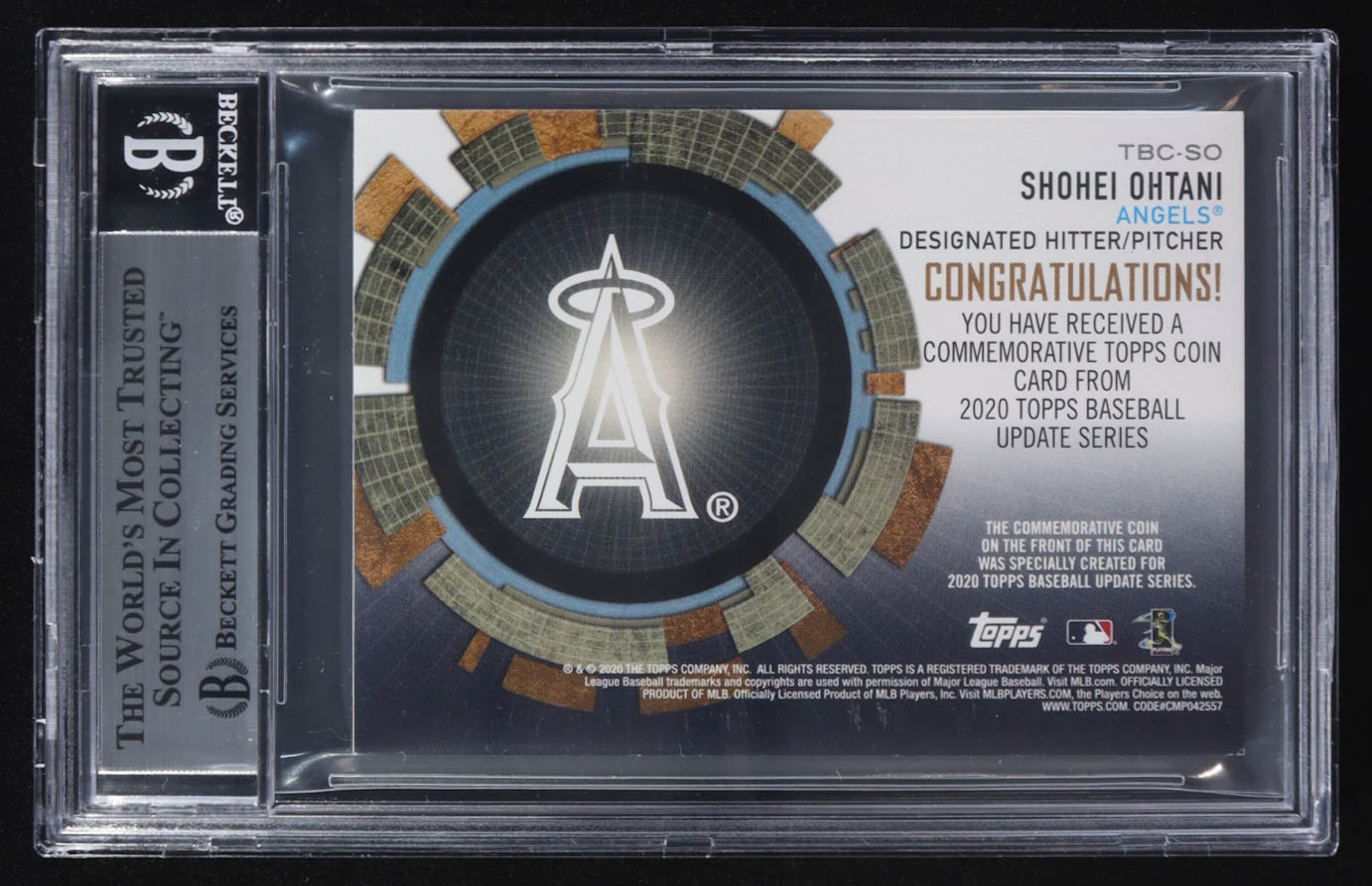 Shohei Ohtani 2020 Topps Update Coin Cards #TBC-SO (BGS 8) at PristineAuction.com Shohei Ohtani 2020 Topps Update Coin Cards #TBC-SO (BGS 8) at PristineAuction.com
