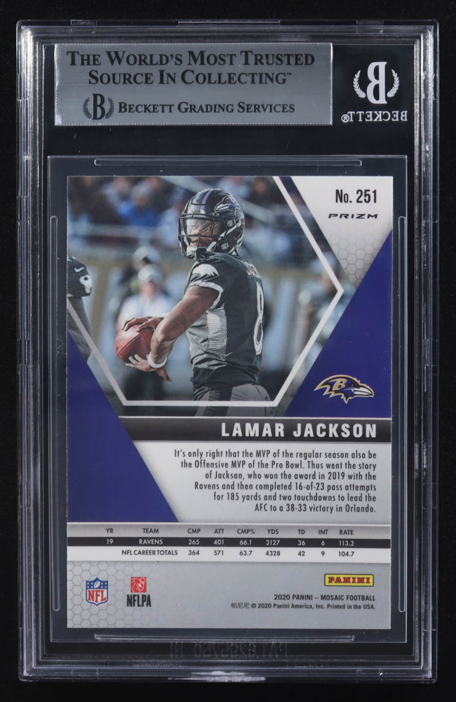 Lamar Jackson 2020 Panini Mosaic Green Pro Bowl #251 (BGS 9) at PristineAuction.com Lamar Jackson 2020 Panini Mosaic Green Pro Bowl #251 (BGS 9) at PristineAuction.com