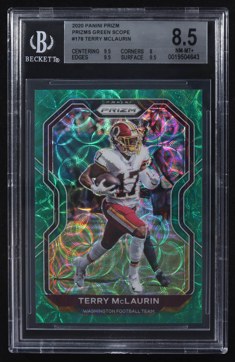 Terry Mclaurin 2020 Panini Prizm Green Scope #176 #30/75 (BGS 8.5) at PristineAuction.com Terry Mclaurin 2020 Panini Prizm Green Scope #176 #30/75 (BGS 8.5) at PristineAuction.com