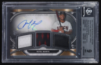 Ketel Marte 2021 Topps Museum Collection Signature Swatches Triple Relic Autographs #SPTRA-KM #080/249 (BGS 9) at PristineAuction.com