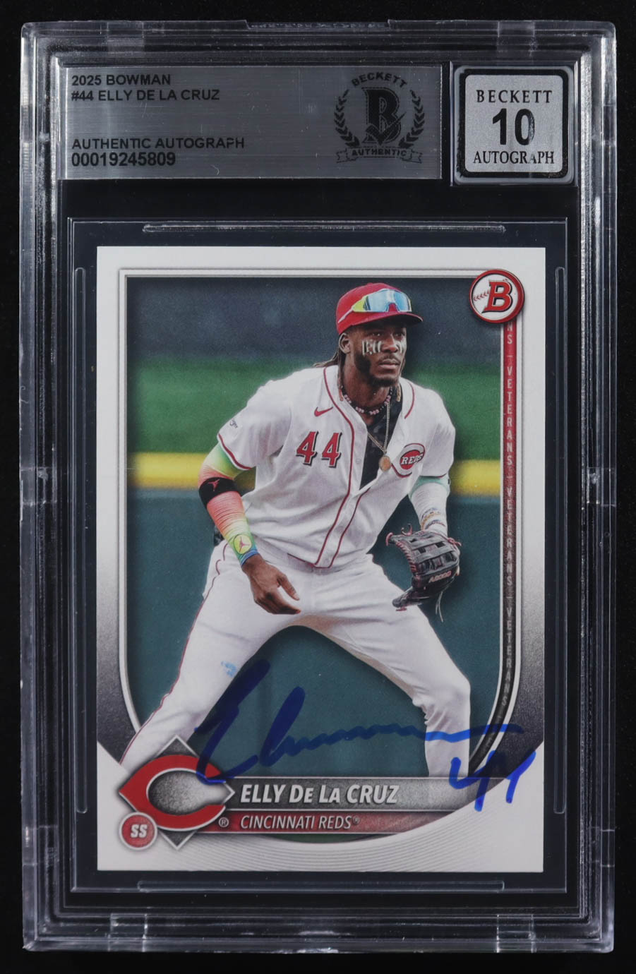 Elly De La Cruz Signed 2025 Bowman #44 (BGS) at PristineAuction.com Elly De La Cruz Signed 2025 Bowman #44 (BGS) at PristineAuction.com
